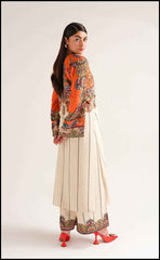 Apricot Bloom Scallop Neck 2-Piece Suit ( YL 46)