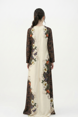 Artistic Vintage Print Long Dress YL-174