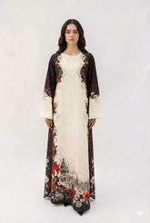 Artistic Vintage Print Long Dress YL-174