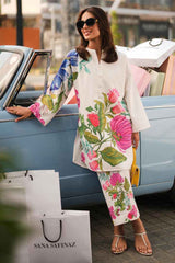 Silver attractive Floral Stitched 2 Piece Co-Ord Set Y-24