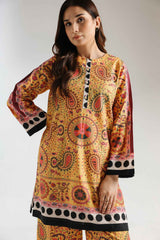 Yellow magnificent design Stitched 2 Piece Co-Ord Set Y-37