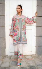 Floral Fusion Pink Printed Stitched Kurta Set Y-39
