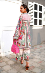Floral Fusion Pink Printed Stitched Kurta Set Y-39