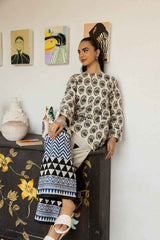 Magic Black & White Printed Stitched Co-Ord Set Y-42