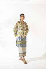 White Base V neck Stitched 2 Piece Suit: Y-46