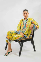 Red & yellow Floral 2 Piece Stitched Co-Ord Set: Y-49