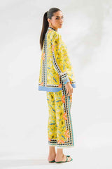 Red & yellow Floral 2 Piece Stitched Co-Ord Set: Y-49