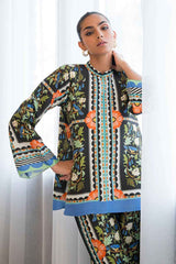 Red & yellow Floral 2 Piece Stitched Co-Ord Set: Y-49