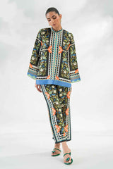 Red & yellow Floral 2 Piece Stitched Co-Ord Set: Y-49