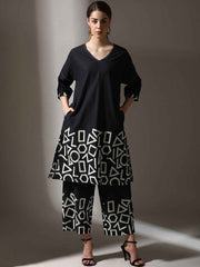 Noir Geometry Co-Ord Set – Premium Lawn Y84