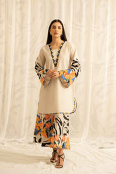 Light Beige Tie-Dye Print 2- cordset ( Y-97 )