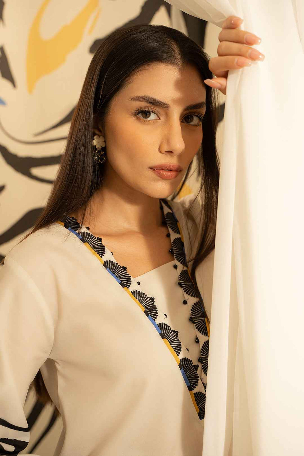 Light Beige Tie-Dye Print 2- cordset ( Y-97 )