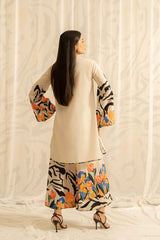 Light Beige Tie-Dye Print 2- cordset ( Y-97 )