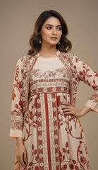 Elegant Traditional Print Koti Style Maxi 2-Piece (YL 114)