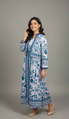 Elegant Traditional Print Koti Style Maxi 2-Piece (YL 114)