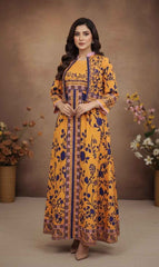 Elegant Traditional Print Koti Style Maxi 2-Piece (YL 114)