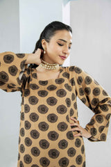 Sand Bloom – Crepe 2 Piece Stitched Suit YL 26