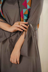 The Versatile Grey Modest Dress Set ( YL- 42 )