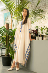 Luxury Resort Wear Kaftan with Ethnic Print Trim ( YL- 58 )