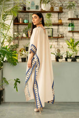 Luxury Resort Wear Kaftan with Ethnic Print Trim ( YL- 58 )