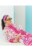 Pink & White floral 2 Piece stitched Suit Y-25