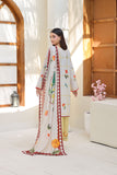 ZZ-UN-26012  Ivory Bloom Unstitched Printed Lawn 3-Piece