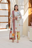 ZZ-UN-26012  Ivory Bloom Unstitched Printed Lawn 3-Piece