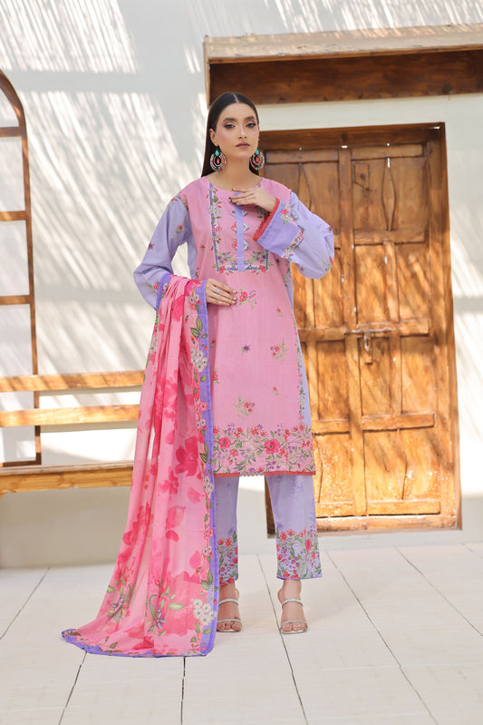 Unstitched Printed Lawn 3-Piece, ZZ-UN-26025