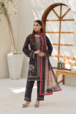 ZZ-UN-26028 Midnight Garden Noir  Unstitched Printed Lawn 3-Piece