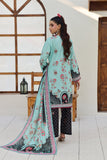 ZZ-UN-26009  Mint Bloom Printed 3-Piece Lawn