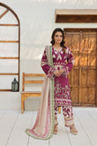 ZZ-UN-26022 Teal Bloom Printed Unstitched Lawn 3-Piece Suit