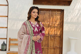 ZZ-UN-26022 Teal Bloom Printed Unstitched Lawn 3-Piece Suit