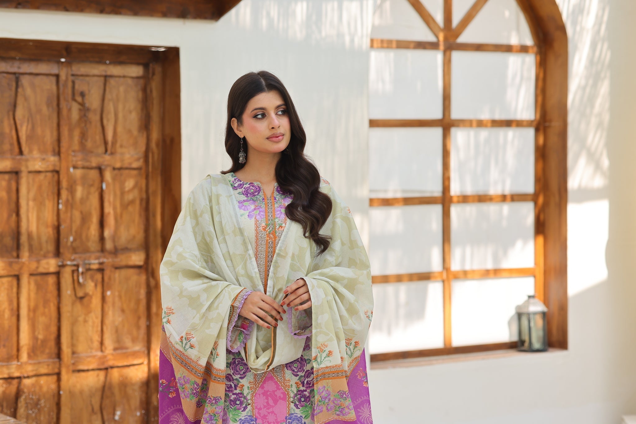ZZ-UN-26005 Floral Veil Unstitched 3-Piece Printed Lawn