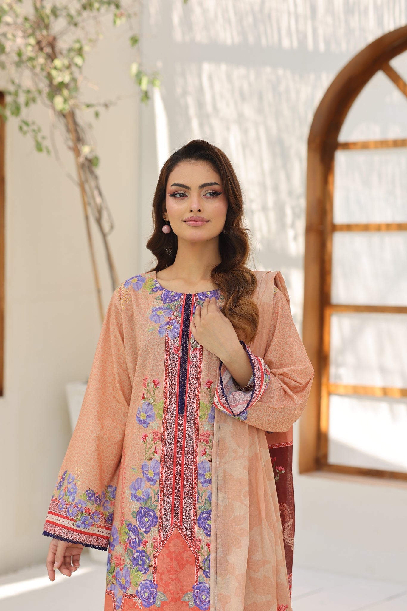 ZZ-UN-26004 Unstitched 3PC Lawn Suit