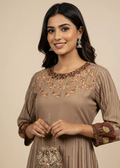 Soft Brown Digital Printed 2-Piece