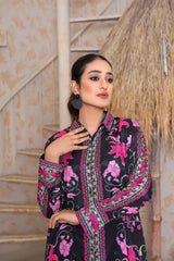 Floral-Printed 2 Piece Stitched Co-ord Set – Purple & Pink Shirt with Trouser -SJ 151