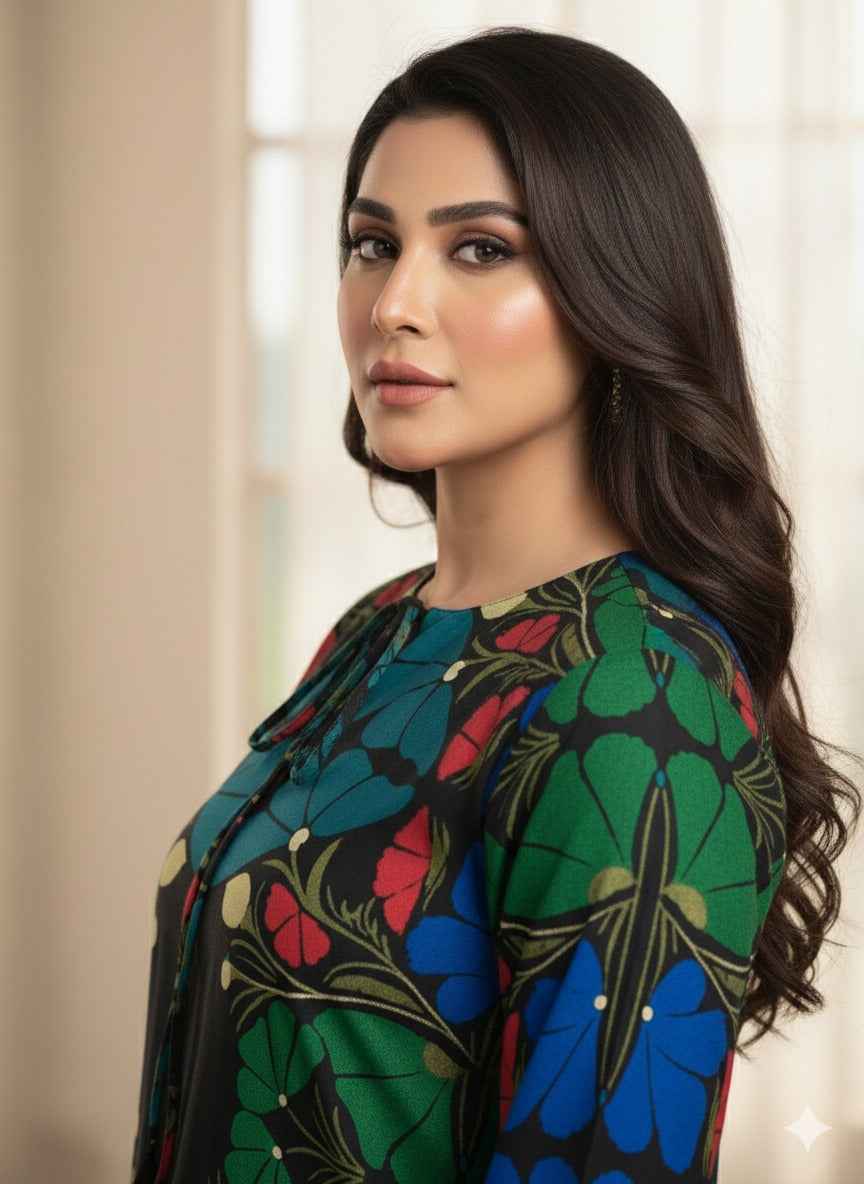 Bold Bloom Printed 2-Piece Suit – Vibrant Fusion