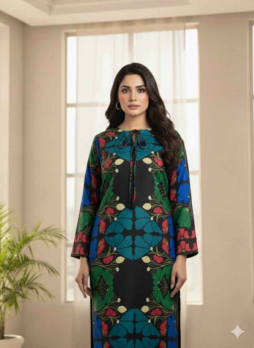 Bold Bloom Printed 2-Piece Suit – Vibrant Fusion