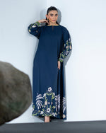Elegant Navy Blue Long Dress 2pcs YL 138
