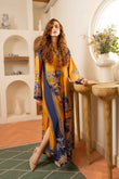 Mustard Yellow Printed Long dress