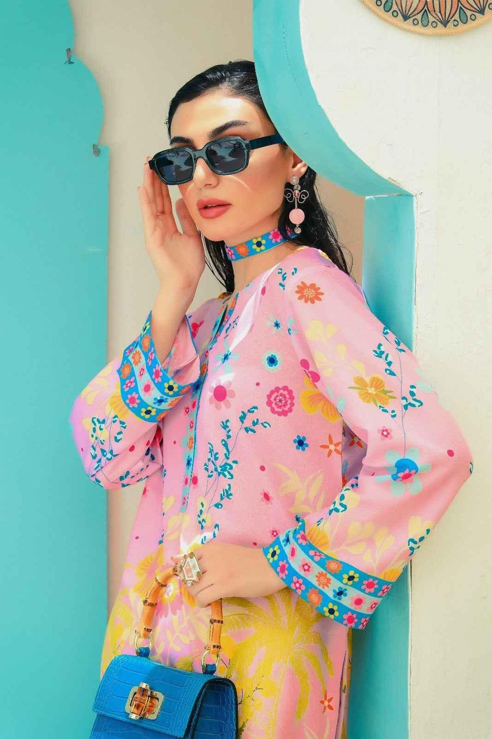 Elegant Pink and White Dress 2 piece Set Y-21