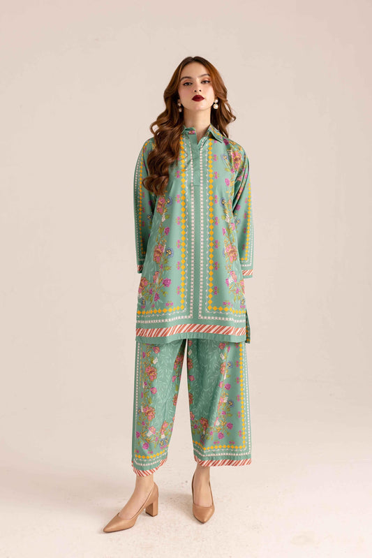 Teal Green 2 Piece Stitched Co-Ord Y-22B