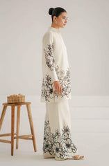 Stunning White Stitched 2 Piece Printed Set Y-31