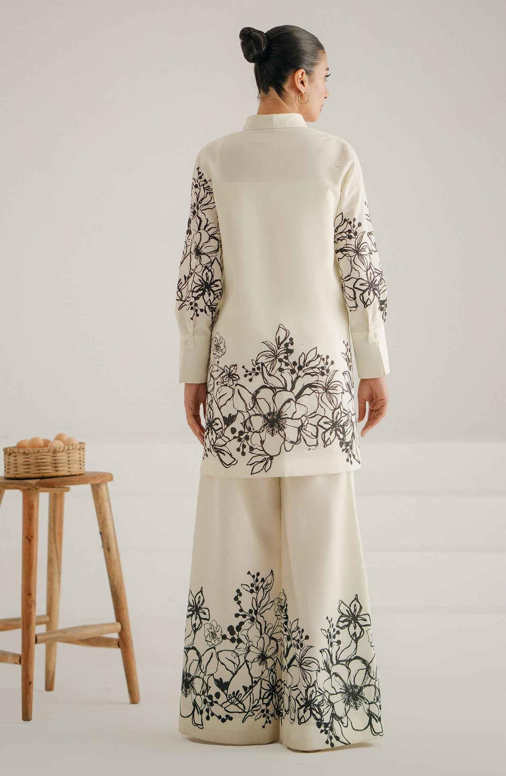 Stunning White Stitched 2 Piece Printed Set Y-31