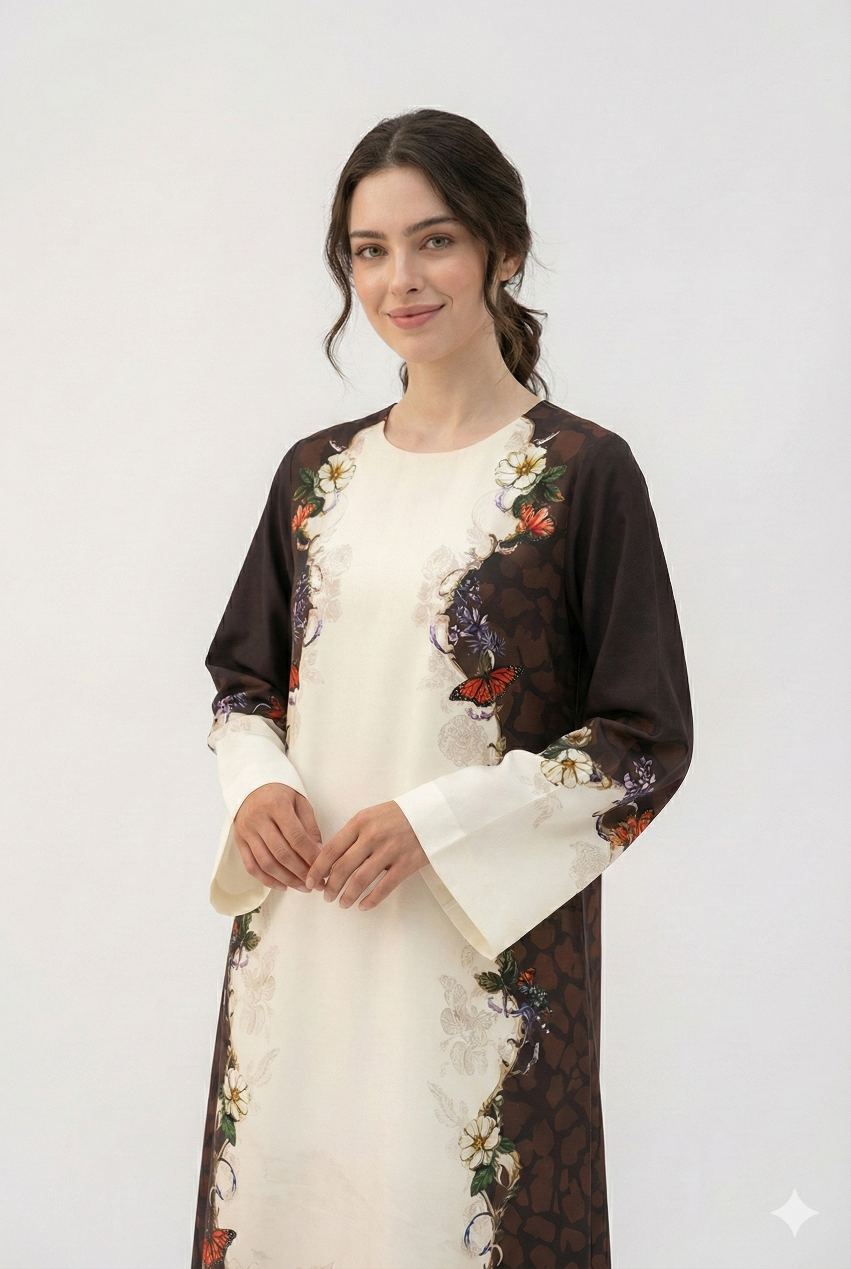 Artistic Vintage Print Long Dress YL-174