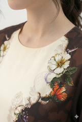 Artistic Vintage Print Long Dress YL-174