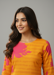 Marigold Sunrise Fuchsia Print 2-Piece Suit