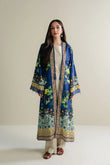 Vibrant Blue Open gown 3 Piece