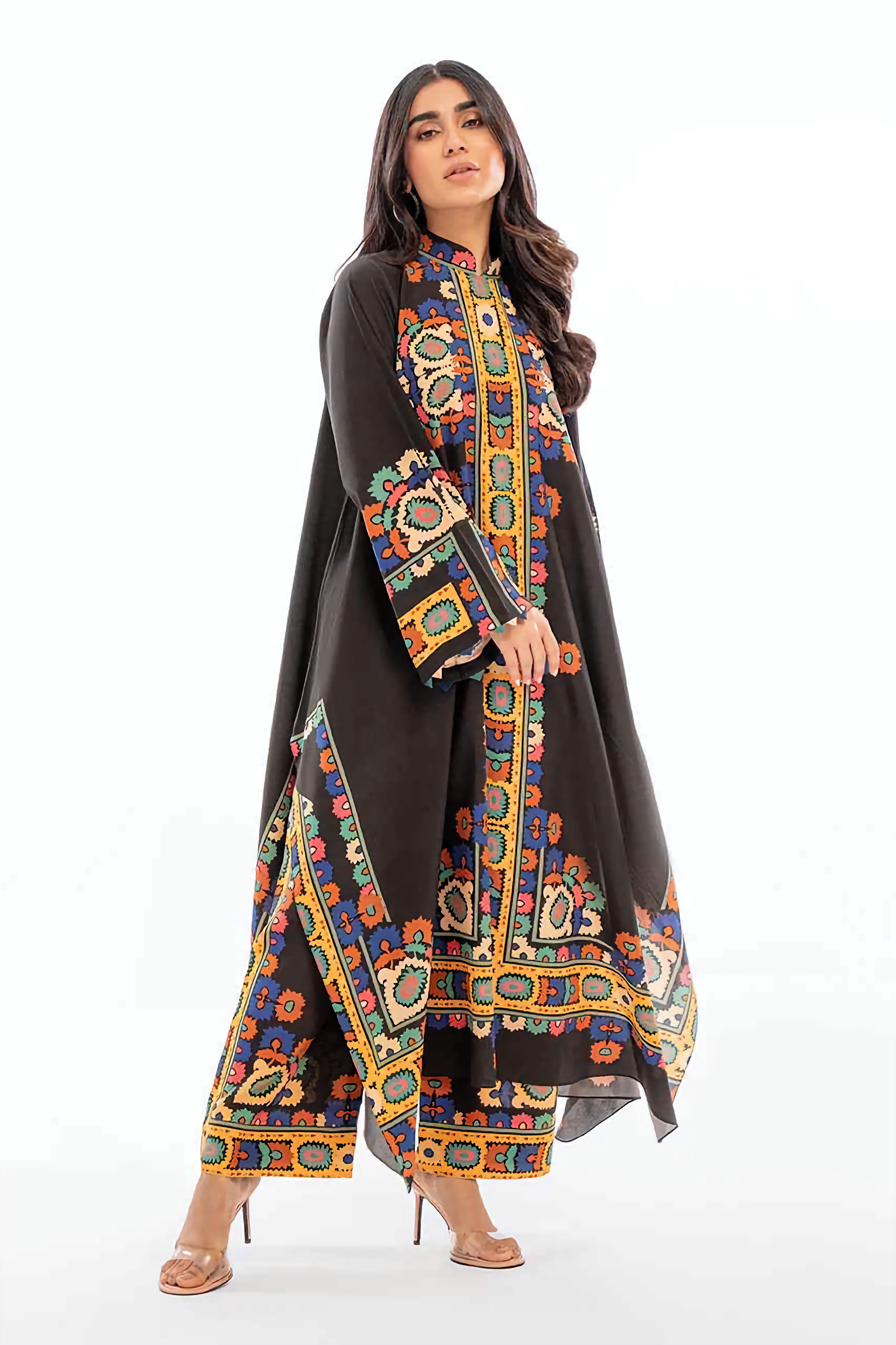 Bold Multicolored Print Tunic 2PC Set (YL 113)