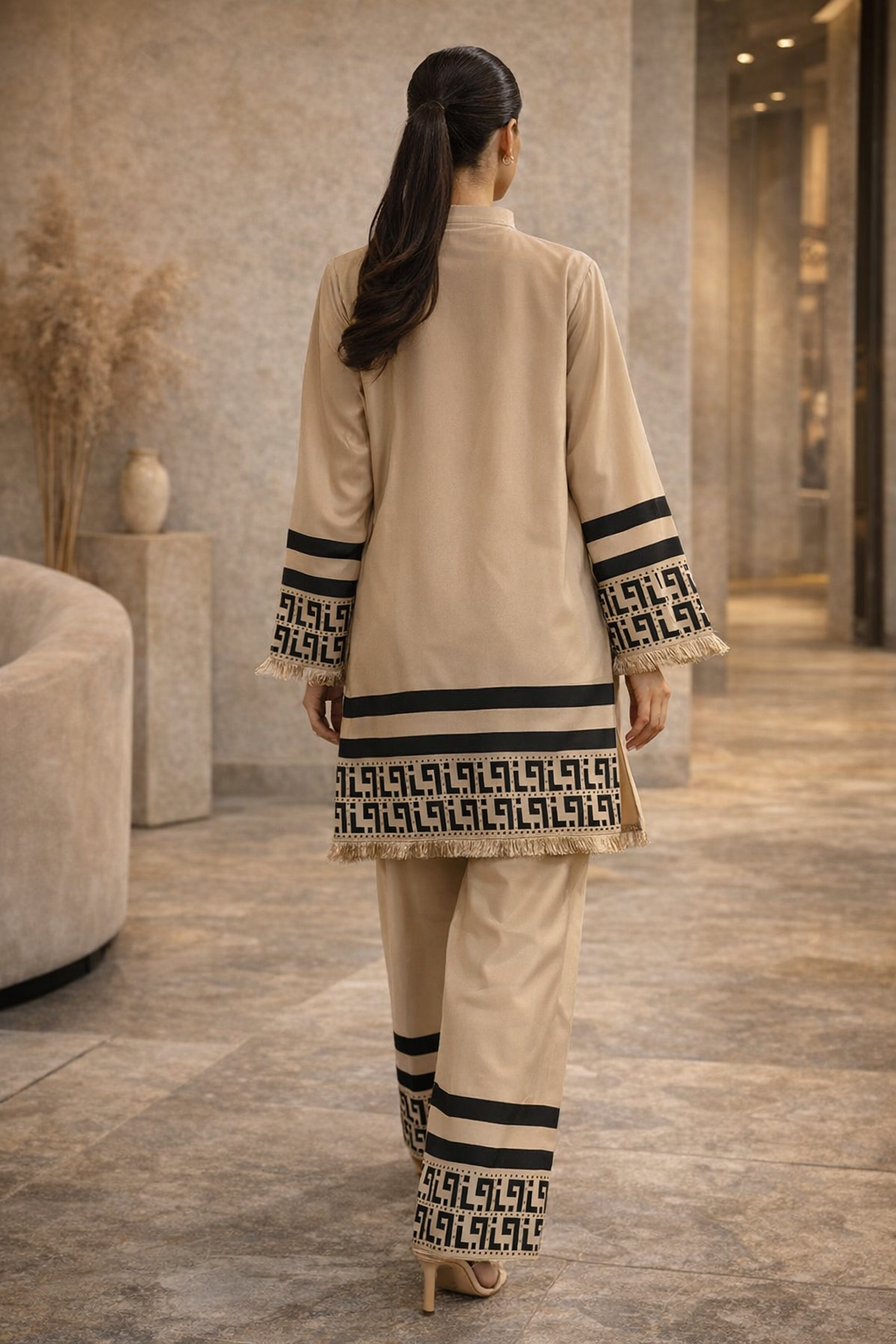 Beige Short Co Ord Set YL 201 B